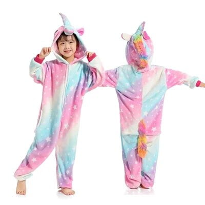 Pijama de unicornio para niño y niña, ropa de dormir, mono, unicornio, Kigurumi, Panda de invierno