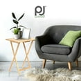thumbnail image 6 of PJ Wood Folding TV Tray Tables with Storage Rack, Natural, 5 Piece Set, 6 of 10