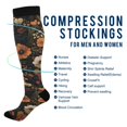 thumbnail image 2 of FORMRS Womens Knee High Socks Casual Long Thick Travel Daily Wear, 2 Pairs, Dark Floral Pattern, 2 of 6