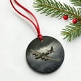 thumbnail image 6 of WWII B-17 Flying Fortress Heavy Bomber US Air Force Christmas Tree Holiday Round Ceramic Ornament, 6 of 7