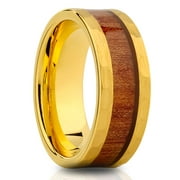 Koa Wood Wedding Ring,Tungsten Wedding Ring,8mm Wedding Ring,Tungsten Carbide Ring,Engagement Ring