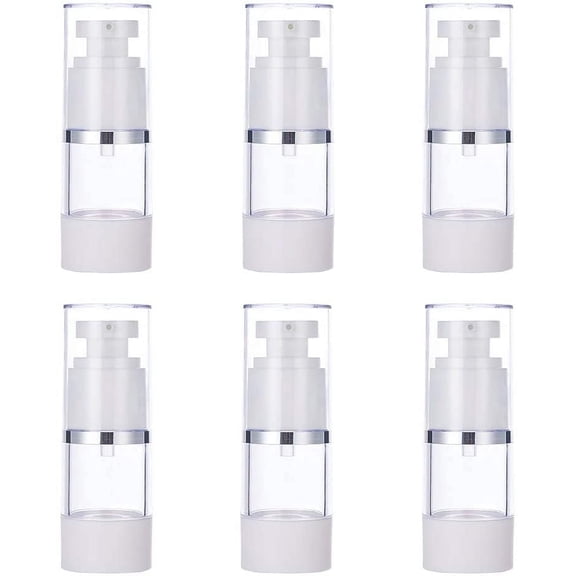 6pcs Empty Plastic Press Pump Nail Polish Remover Clean Liquid Water Storage Bottle Clear 9.5cm capacity: 15ml