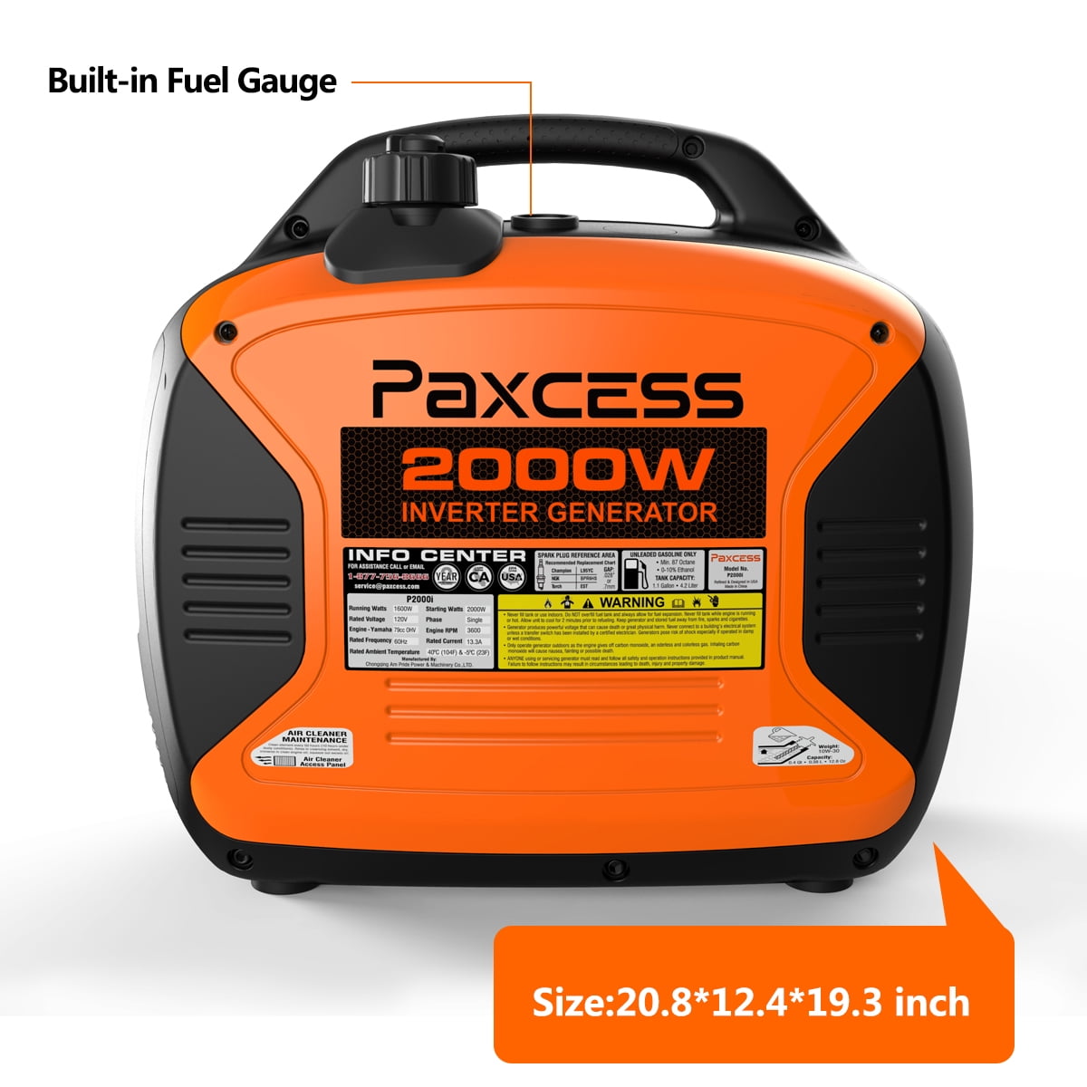 Paxcess 2000 Watts Portable Generator RV Ready Inverter Generator With