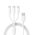 thumbnail image 1 of Cable de carga 3 en 1 - Material TPE, carga rápida de 2,4 A, 1,1 m de longitud, para dispositivos Micro-USB/Tipo-C, 1 of 8