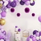 thumbnail image 4 of Ounissouiy 1 Uds. Juego de bolas de papel púrpura de 7,8 pulgadas con pompón para fiesta de cumpleaños, pañuelos colgantes, flores, bolas de Kits de decoración para fiestas Púrpura 12 pulgadas, 4 of 6