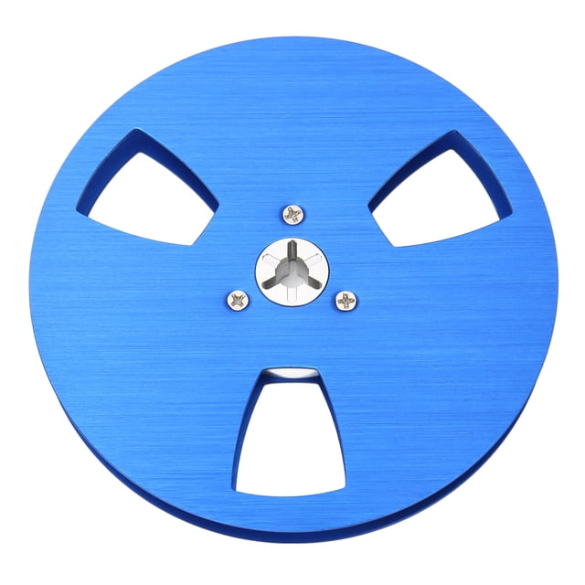 Carrete de cinta de 3 orificios de aleación de aluminio azul, vacío, de 1/4'' x 5'', para cinta de sonido, universal