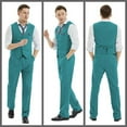 thumbnail image 6 of ETHAN Linen Suits for Wedding Men 2 Piece Suits Groomsmen Tuxedos Summer Beach Prom Vest and Pants Set Teal Green XS, 6 of 6