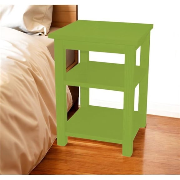 HomeRoots 548322 28 in. Green Solid Wood Nightstand