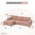 thumbnail image 2 of XIZZI 100" Modular Sectional Sofa Couch, L Shaped 3-Seat Comfy Sofas with Reversible Chaise, Modern Lounge Couches for Living Room Office Dorm-Pink, 2 of 10