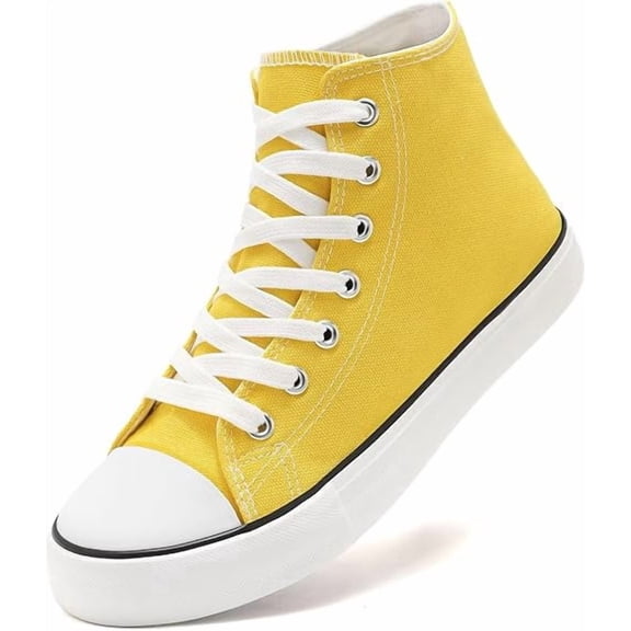 Women Lace Up Canvas Walking Tennis Sneakers, Vintage High Top Non Slip Casual Shoes