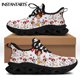 thumbnail image 1 of Zapatillas blancas de enfermera con dibujos animados para mujer, calzado de malla para primavera y otoño, zapatos planos ligeros con cordones para enfermería, 1 of 6