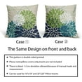 thumbnail image 6 of Blue Green Teal Pillow Covers 16x16 White Flower Elegant Colored Decorative Throw Pillows Farmhouse Outdoor Decor for Home Sofa Bed Couch Modern Floral Square Cushion Cases, Set of 2, 6 of 7