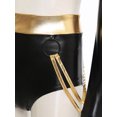 thumbnail image 6 of YiZYiF Womens 2 Piece Metallic Shiny Rave Outfits Long Sleeve Crop Top with Booty Shorts Clubwear Gold XXL, 6 of 7