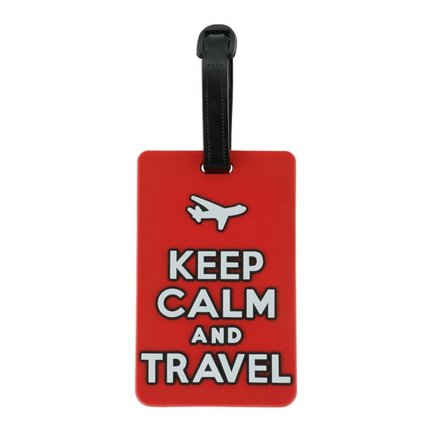 Etiquetas de equipaje de patrón de avión Unique Bargains 1 Pc para viajar en rojo