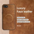 thumbnail image 3 of Magnetic for iPhone 7 / 8 / SE 2022 & 2020 Case, Compatible with MagSafe Support Magnetic Car Phone Mount PU Leather Slim Phone Case for Women Men for iPhone 7 / 8 / SE 2022 & 2020, Brown, 3 of 10