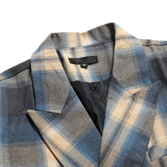 Vedolay Mens 2023 Coat Men's Cropped Blazer Casual Open Front Crop Blazer Jackets,Blue XXL