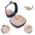 thumbnail image 3 of Unique Bargains Multi-Function Stylish Jewelry Box Organizer With Mirror Navy Blue, 3 of 5