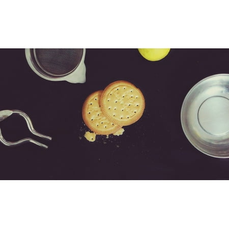 - Laminated Poster Cup Lemon Biscuit Spoon Dessert Sweet Snack Poster Print 11 x 17