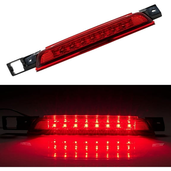 Third 3rd Brake Light LED for 2010-2017 Chevy Equinox, High Mount Rear Brake Lights Assembly for 10-17 GMC Terrain, Waterproof Center Cab Lamp Stop Light (Red)