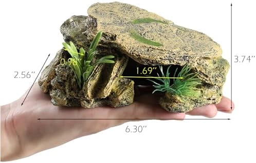 Leopard Gecko Hide Small Reptile Hides Resin Mini Reptile Basking Rock Humid Hide Turtle Cave Lizard Hide Reptile & Amphibian Habitat DÉCor