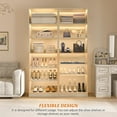 thumbnail image 6 of Homieasy Closet System, 25 Inch Freestanding Closet Shoe Organizer, Standalone Wood Shoe Shelves, Heavy Duty Walk in Closet Tower for Bedroom, Mudroom and Entryway, White oak, 6 of 8