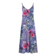 thumbnail image 4 of SMihono Robe Maxi Bohème d'Été pour Femmes Grande Taille Mode d'Été Imprimée Col en V Sans Manches Bretelles Robe Chandail Robe de Plage, 4 of 4