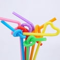 thumbnail image 1 of 100 PCS Flexible Plastic Drinking Straws, Disposable Bendy Party Fancy Straws, 1 of 4
