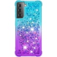thumbnail image 2 of Case for Samsung Galaxy S21 Plus, Galaxy S21 Plus Case Liquid Cute Clear Glitter Shockproof Anti-Scratch Soft TPU Protective for Girls Women Phone Case for Samsung Galaxy S21 Plus Gradient Blue, 2 of 12