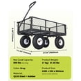 thumbnail image 2 of Outdoor Utility Cart, 800 lbs Heavy-Duty, 10" Pneumatic All-Terrain Tires, Lawn and Garden Cart with Removable Mesh Panels, 2 of 10