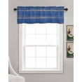 thumbnail image 3 of Blue Wooden Grain Kitchen Valances for Windows Farmhouse Linen Window Valance Curtain for Living Room Window Treatment Farmhouse Mottled Planks Country Valance Rod Pocket Topper Drape, 60 x 18 Inch, 3 of 6