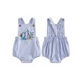thumbnail image 2 of RUINIXCW Baby Boy First Birthday Outfit 1st Birthday One Years Old Clothes Summer Fall Romper Overalls Animal Embroidery Sleeveless Bodysuit Jumpsuit, 2 of 10