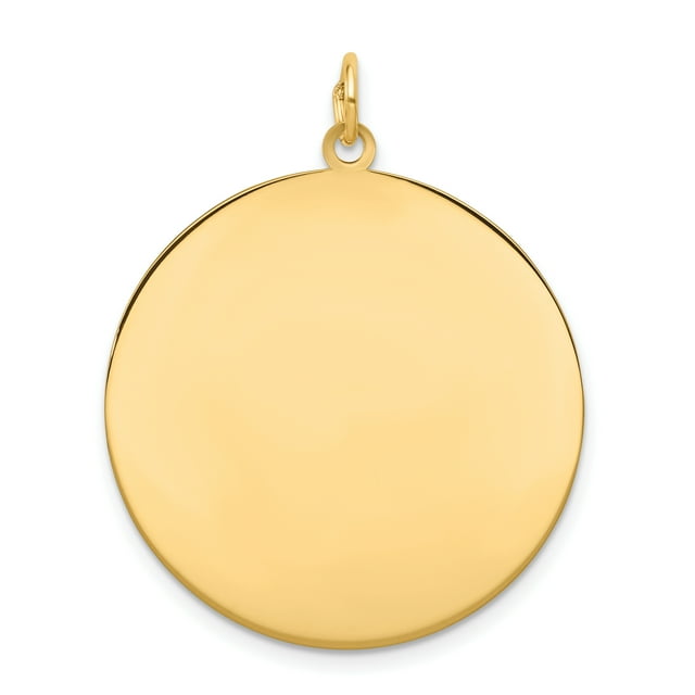 10k Yellow Gold .013 Gauge Circular Engravable Disc Necklace Pendant Charm Round Plain
