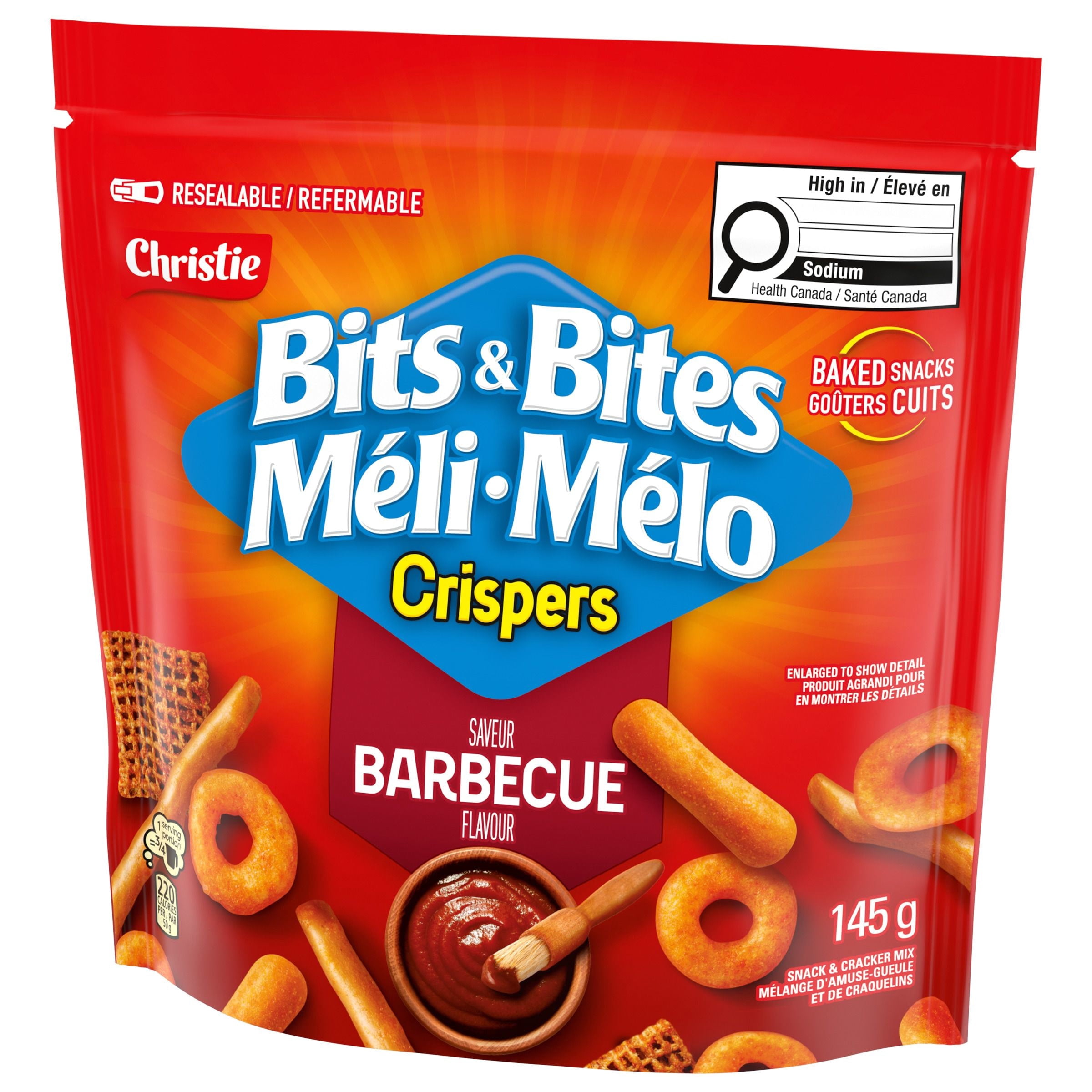 Crispers Bits & Bites BBQ Snack and Cracker Mix, barbecue