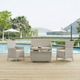 thumbnail image 2 of Bridge 4 Piece Outdoor Patio Patio Conversation Set, Light Gray Turquoise, 2 of 9