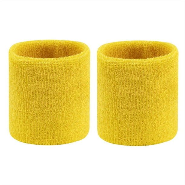 1 Par de Muñequeras Deportivas Muñequeras Muñequeras Muñequeras Elásticas para Hombres y Mujeres Tenis Amarillo