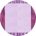 thumbnail image 1 of Ahgly Company Tapis d'Intérieur Rond Lavable en Machine Orchidée Transitionnelle Violet, 3 Pieds Rond, 1 of 7
