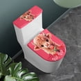 thumbnail image 2 of HELLHERO Calf Holding Tulip Toilet Lid Seat Cover 17x21 Inches Elastic Edge Stays in Place for Bathroom Accessories, 2 of 8