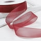thumbnail image 3 of Cinta de organza roja oscura de 1 pulgada, cinta de malla transparente navideña, gasa de seda con alambre, cintas de tela transparentes, rollo a granel con carrete, 3 of 9