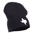 thumbnail image 5 of Texas Map Embroidered Big Short Beanie - Black XL-3XL, 5 of 5