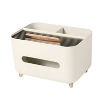 BPPEG Tissue Box Cover,Square Tissue Box Cover with Storage Tray,Tissue Holder Decorative Organizer
