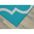 thumbnail image 2 of Garland Rug Quatrefoil Polypropylene Teal/White Indoor Area Rug, 5' x 7', 2 of 5