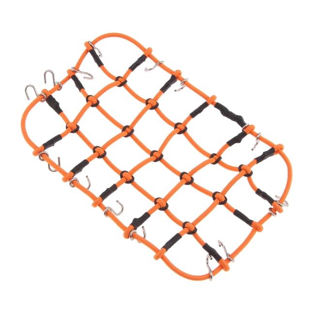 Milaget Elastic Rack Luggage Net w/ Hook for 1/8 1/10 RC Vehicles Car orange