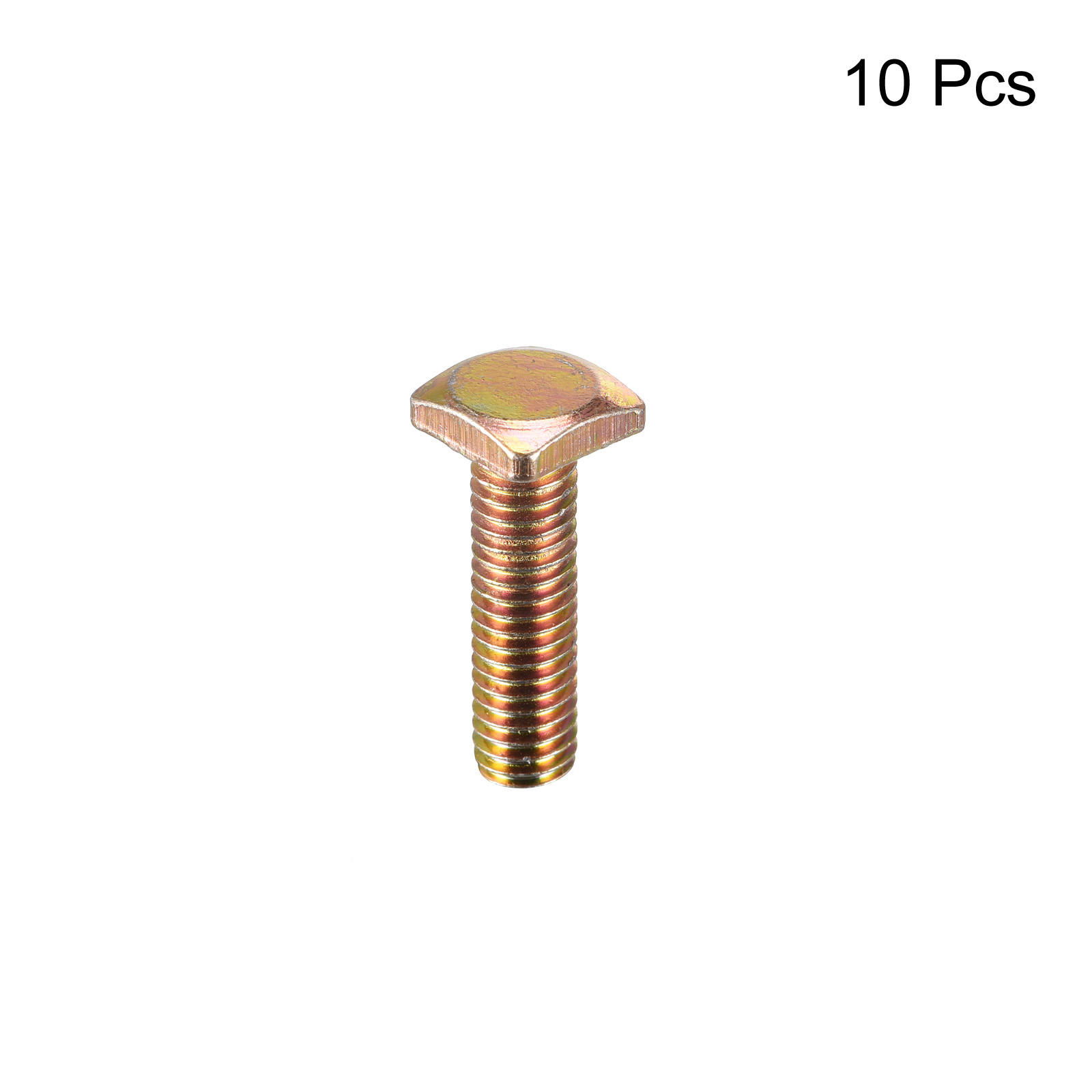 Square Head Bolt, 10 Pack M6x22mm Carbon Steel Grade 4.8 Square Screws, Gold Tone - image 3 of 5