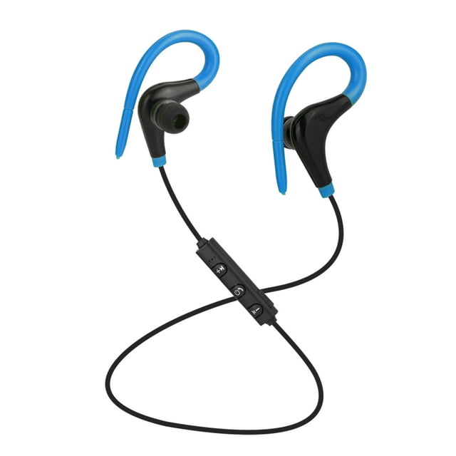 Seitruly Bluetooth 4.0 Estéreo Gancho para la oreja Auriculares Deportes en la oreja Auriculares Auriculares inalámbricos Bluetooth Auriculares con Cables de audio/vídeo azul