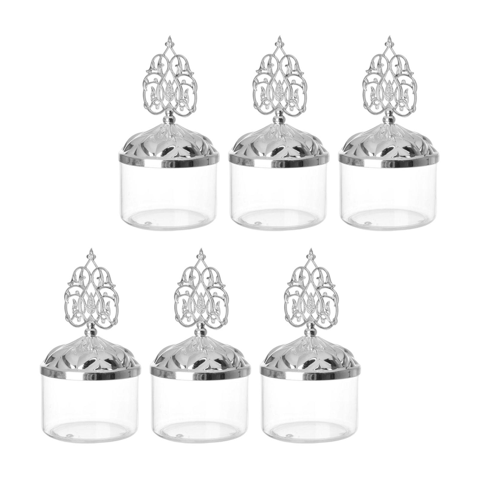 6x Candy Jars with Lid Candy Box Elegant Wedding Favor Boxes Canisters
