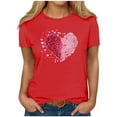 thumbnail image 6 of Mifsaly Valentine's Shirts for Women Bright Heart Print Shirt Loose Crewneck Short Sleeve Tops Pullover Girlfriend Gifts Blouse Funny Festival Party T-Shirt Spring Summer Fashion Teacher Outfits M, 6 of 8
