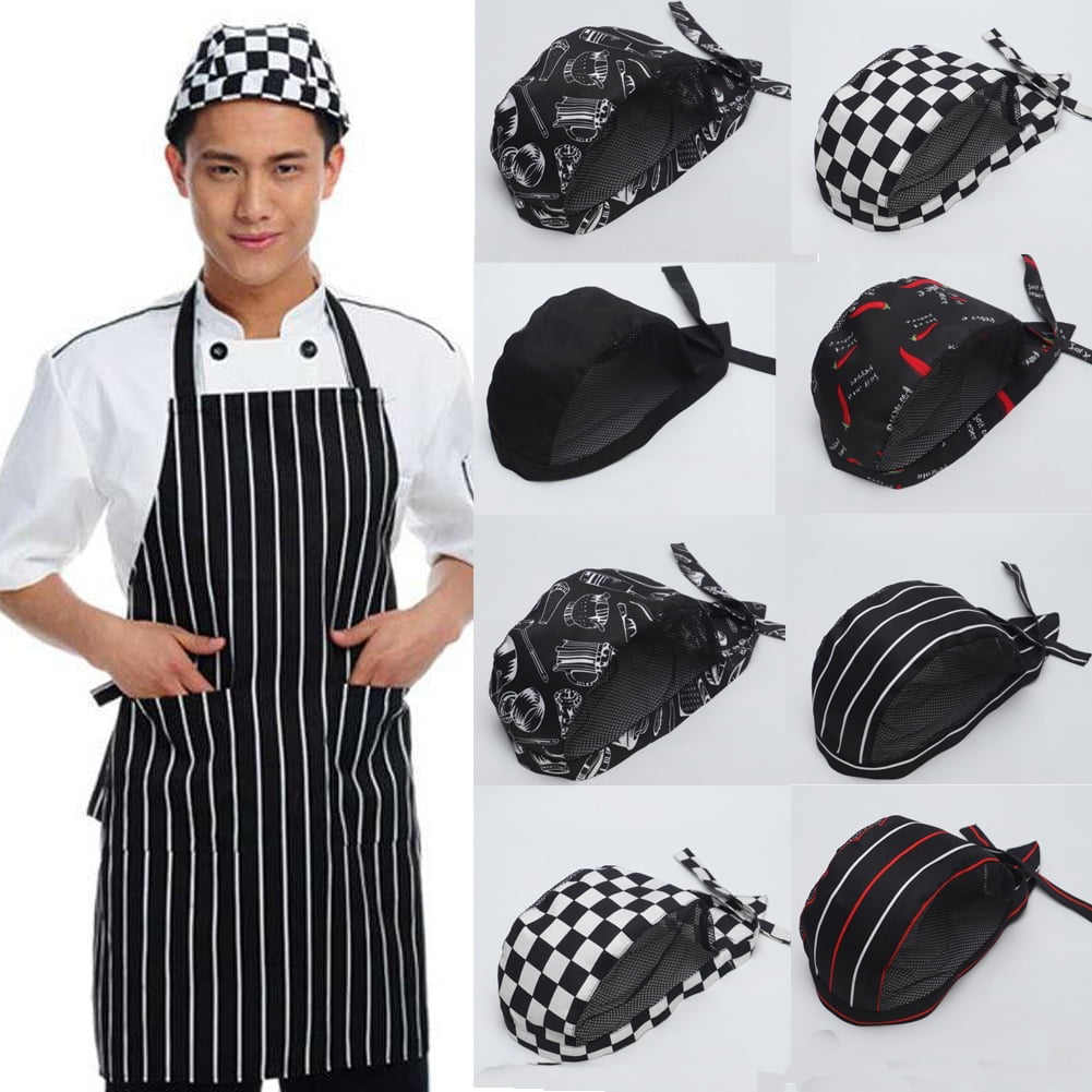 Professional Chefs Skull Cap Restaurant Kitchen Catering Hat Elasticated Back 