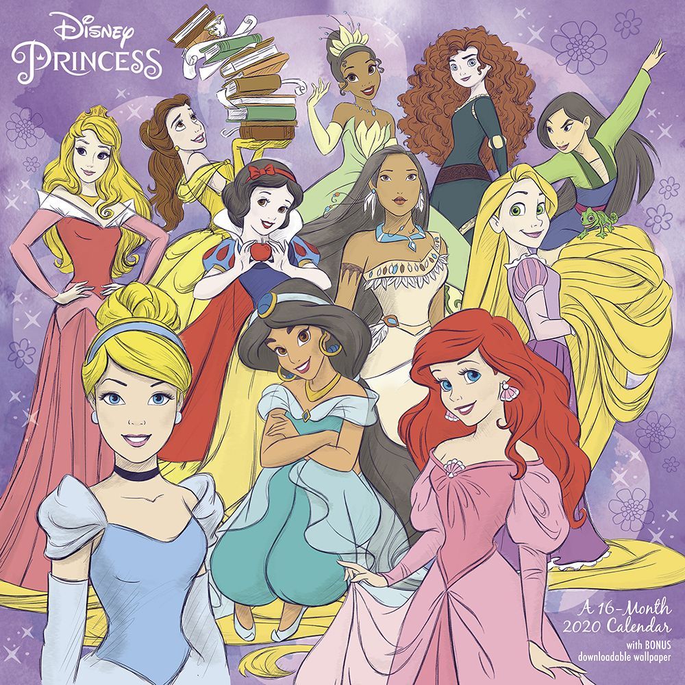 Calendars Disney Princess Wall Calendar Full Color Pages All Major Significant Holidays