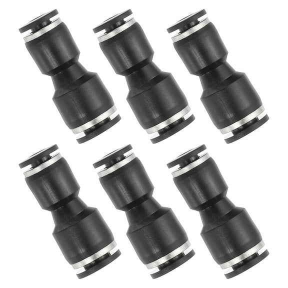 Uxcell 6 Pcs Straight Union Push to Connect Fitting, 5/32" x 3/16" OD Tube Reducer Connector Quick Push Lock Adapter Air Hose Fitting for Pneumatic System Pipeline Connection, Black