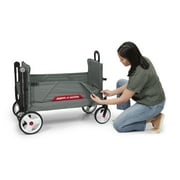 Radio Flyer Compass Kid & Cargo Stroll ‘N Wagon®, Gray Push and Pull Folding Fabric Wagon, for Kids 1 Year and up